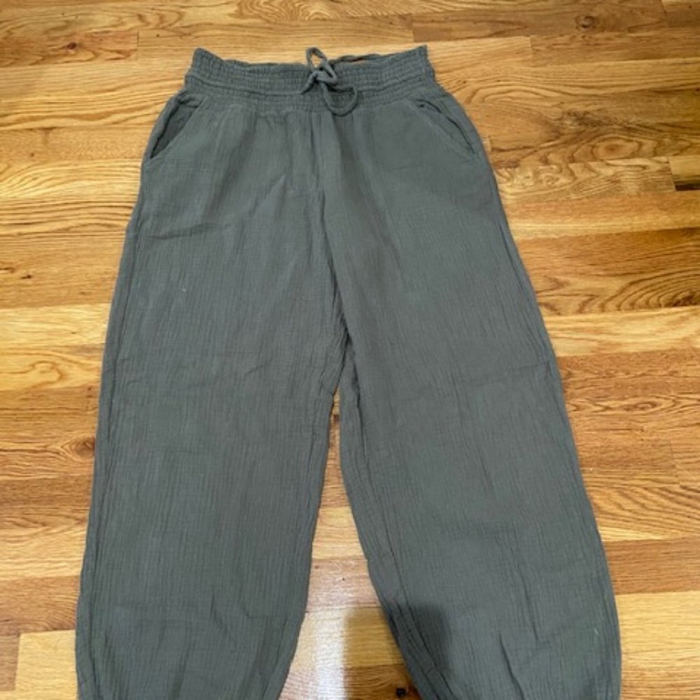 Aerie Gauze Olive Green Genie Pants